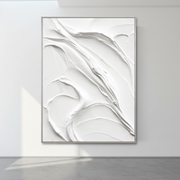 Décoration d'hôtel et de maison, peinture acrylique abstraite originale de luxe, texture blanche, œuvre d'art moderne, peinte à la main, grande taille, 6 couleurs