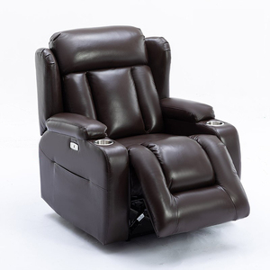 Fauteuil inclinable de luxe pour une personne - Cuir véritable, électrique, avec haut-parleurs intégrés et porte-gobelet, fauteuil inclinable moderne de qualité supérieure 579 - Product Image 3