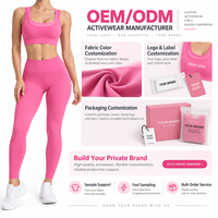 Ensemble de vêtements de sport pour femmes OEM, 2 pièces, uni, léger, respirant, extensible dans quatre directions, anti-odeur, anti-UV, séchage rapide, évacuation de la transpiration