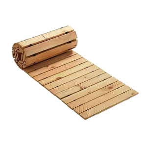 Dalles de chemin de jardin en bois lambrissé irrégulier, marron clair, antidérapantes, résistantes à l'usure, pour terrasse extérieure - Product Image 5