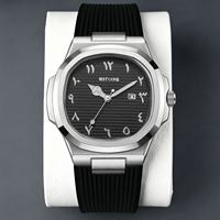 Reloj de Cuarzo MSTIANQ de Lujo para Hombre, Caja de Aleación, Correa de Silicona, Estilo Juvenil, Luminoso, Resistente al Agua, Moderno