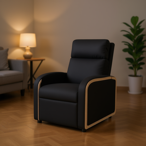 Poltrona Massaggiante Reclinabile in Tessuto Poliestere Nero, Massaggio Completo del Corpo, con Presa Elettrica per Uso Domestico - Product Image 2