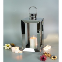 Foryoudecor Brand New European Brevet exclusif lanterne à bougie en acier inoxydable lanterne chromée lot de 2