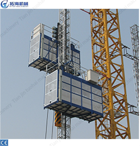 Nouvel élévateur de chantier de construction en hauteur pour le transport extérieur de marchandises, sans conducteur, à moteur crémaillère, palan à matériaux à double cage - Product Image 3