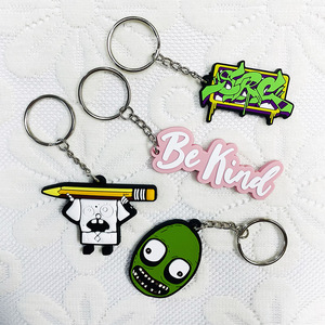 Colorful Keychain Rubber Keychain for Bags Pvc Diy Key Chains Ring Car Bag Pendent 2024 Hot Sell
