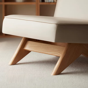 Sillón de Descanso de Madera de Roble Macizo de Lujo con Reposapiés, Sillón Ergonómico Moderno para Sala de Estar, Dormitorio, Hotel - Product Image 5