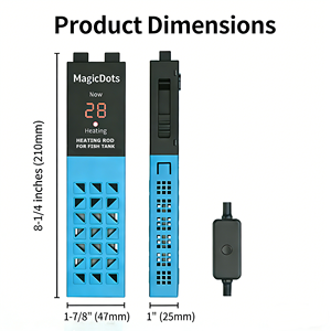 प्रीमियम गुणवत्ता की ecotmp नैनो ऑटो-हीटर स्टेनलेस स्टील आयताकार 16-30c समायोज्य मछली टैंक हीटर - Product Image 2