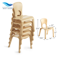 Chaise d'étude empilable en bois moderne Montessori pour la maternelle, la garderie et les bébés, idéale pour la salle de bain