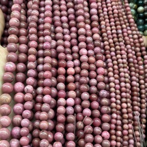 Natural Stone Round <strong>Beads</strong> <strong>Black</strong> Lace Rhodonite <strong>Beads</strong> Healing Energy Crystal Gemstone for Jewelry Making DIY Bracelet Necklace - Product Image 6