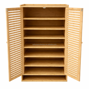 Space Wizard SYT Zapatero de bambú con puerta de lamas para puerta de <span class=keywords><strong>armario</strong></span>, mueble de almacenamiento superior para zona lateral, para esquina de almacenamiento de artículos diarios - Product Image 3