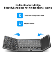 B089T Keyboard BT dapat dilipat, dengan bantalan sentuh angka papan kunci Travel untuk Windows Android Tablet Mini Bt Keyboard nirkabel