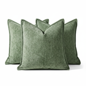 ปลอกหมอนอิงตกแต่งคริสต์มาสสีเขียวป่า แพ็ค 2 ชิ้น ขนาด 18x18 นิ้ว ผ้าเชนิลล์นุ่มสบาย สไตล์วินเทจ ปลอกหมอนอิงสี่เหลี่ยมสำหรับโซฟา - Product Image 4