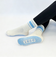 Nouvelle Tendance Chaussettes Antidérapantes à Double Grip avec Logo Personnalisé pour Yoga, Chaussettes en Coton pour Femmes