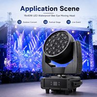 Luz Móvil con Zoom Bee Eye IP65 Resistente al Agua, 19x40W 760W, 3.5-50 °   Pixel RGBW RDM DMX512 para espectáculos acuáticos, conciertos y escenarios al aire libre