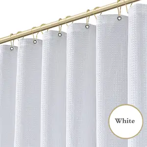 Waffle Weave Type Bathroom Curtain, 250 Gsm Hotel Quality Famous Fashion Bathroom Shower Curtain/