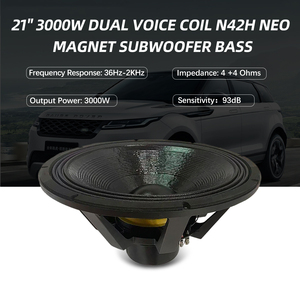 Vente en gros Puissant haut-parleur de caisson de basses de voiture à double bobinage de 21 pouces Puissance maximale de 3000W Super Bass Woofers de voiture 4 Omhs - Product Image 2