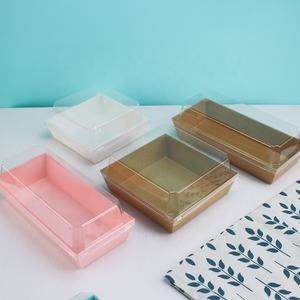 Boîte à pâtisserie jetable de qualité alimentaire, acceptant la personnalisation, avec couvercle transparent, plateau en papier, boîte à dessert en kraft, boîte à pâtisserie <span class=keywords><strong>feuilletée</strong></span>, boîte à sandwich - Product Image 2