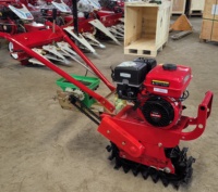Motor de Gasolina Agrícola 170F/7HP, Tractor Micro Mini de Una Rueda con Cadena, Cultivador con Caja de Cambios
