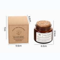 Lilin Kedelai Hijau Amber dalam Stoples Kaca dengan Tutup Gabus Kayu Buatan Tangan Aromaterapi Alami Ramah Lingkungan 85g 3oz Beraroma Diwali Paskah