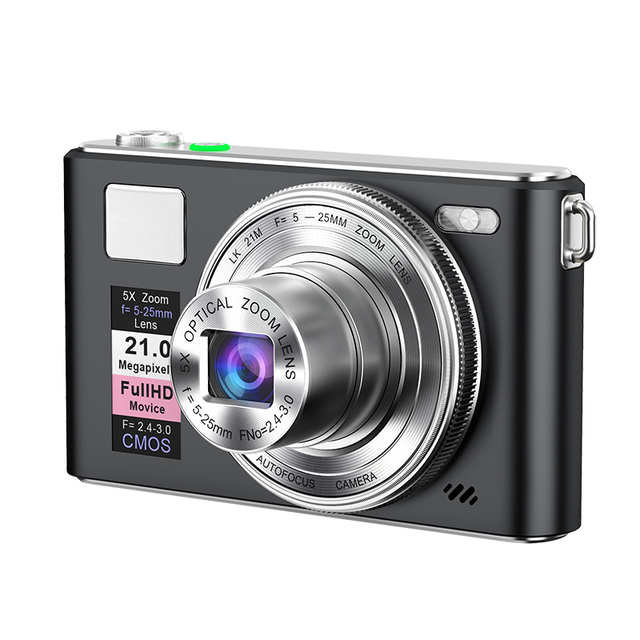 Ausek Digital Camera 5X Optical Zoom 4K Ultra HD Video 3.0 Inch IPS Screen for Travel Photography Vlogging