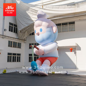 Mascotte gonflable géante personnalisée de pêcheur de dessin animé avec <span class=keywords><strong>oiseau</strong></span> pour événements publicitaires - Product Image 2