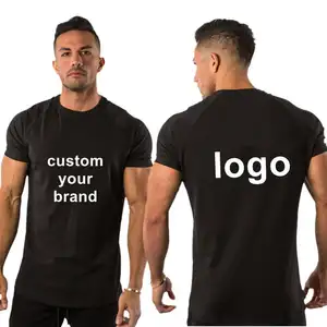 95%cotton 5% Spandex Custom Private Logo Workout Wear Gym Clothing Fitness Apparel Plain Blank Men T Shirt