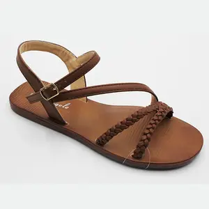 Sandali piatti con spalline estivi da donna, sandalo da pescatore Casual regolabile con fornitore di sandali gladiatore con Slingback a punta aperta