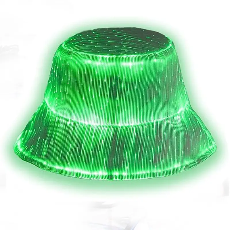 LED Hat, Light up Crazy Hat 7 Colors Party Hat, Fiber Optic Fabric Glow in the Dark Hat for Men and Women USB Rechargeable
