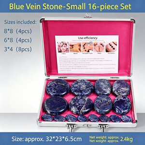 Juego de Piedras de Masaje de Sodalita para Spa en Casa, Alivio de Presión en Brazos y Masaje de Belleza - Product Image 1