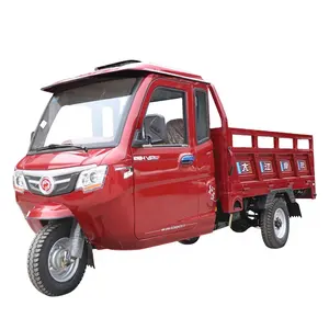 High configuration gasoline three wheels cargo tricycle with cabin