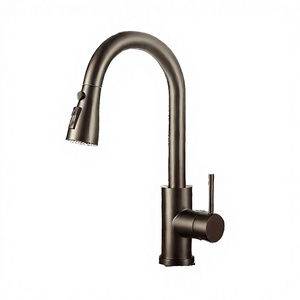 Hot Selling Modern Single Handle Ceramic Stainless Steel Black Kitchen Faucet Pull-Out Spray One-Key Water Stop Single Hole - Product Image 4