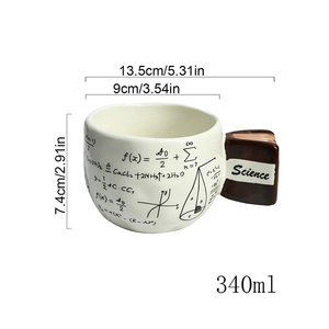 Taza de café de cerámica creativa con asa de libro de fórmulas científicas, taza estética <span class=keywords><strong>para</strong></span> estudiantes, <span class=keywords><strong>para</strong></span> leche, café, uso diario en el estudio - Product Image 6