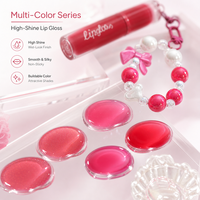 Tube de brillant à lèvres OEM/ODM avec bracelet en forme de nœud, étiquette privée, capuchon double cœur, brillance non collante, logo personnalisé, sérigraphie