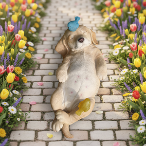 Statua Decorativa di Cane con <span class=keywords><strong>Uccello</strong></span> per Giardino, Prato e Casa: Regalo Commemorativo per San Valentino per Donne, Mamme e Nonne - Product Image 6