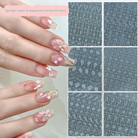 Nouvel Arrivage Pochoirs pour Airbrush pour Ongles, Motifs de Fleurs de Printemps (Rose, Tulipe), Autocollants Creux pour Ongles, Embouts de Manucure Airbrush