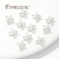 Perles entretoises en laiton plaqué or 18 carats en forme de X avec zircon, accessoires de fabrication de colliers et bracelets DIY, composants de bijoux en vrac