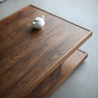 Table basse rectangulaire en bois massif de style nordique, minimaliste moderne, de luxe léger italien, pour l'Amérique du Nord
