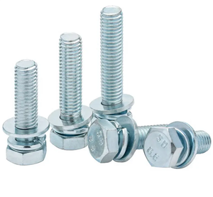 Hot Sale Hex Head <b>Screws</b> Nuts Flat Lock Washers Fully Threaded M18 Metric Hexagon Bolt Blue Zinc Grade 8.8 Fasteners Bolts Nuts - Product Image 3