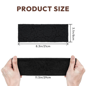 Bandeau en dentelle pour femme, style vintage, élastique, couleur unie, accessoire de coiffure décontracté, Yiwu HB003 - Product Image 3