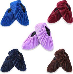 Protège-chaussures en flanelle transfrontaliers, couvre-chaussures en caoutchouc antidérapants pour la maison, couvre-chaussures réutilisables absorbants en chenille pour le nettoyage - Product Image 1