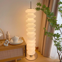 Lampadaire Nordique de Luxe avec Colonne Perlée en Verre Opale, Luminaire LED sur Pied pour Restaurant, Café, Décoration Moderne pour la Maison et la Villa