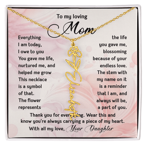 Collar con Colgante Clásico de Cobre con Nombre de Flor Personalizado para Mi Querida Mamá, con Tarjeta de Texto Personalizada - Regalo del Día de la Madre de la Parte de la Hija - Product Image 5
