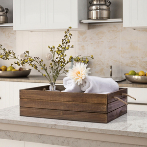 Tùy Chỉnh Mộc Mạc Nâu Lưu Trữ Bằng Gỗ Bin Với Sợi Dây Thừng Xử Lý Có Thể Tái Chế Mở Top Nhỏ Hộp Gỗ Cho Trang Trí Nội Thất Và Tổ Chức - Product Image 6