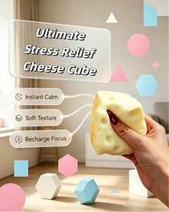 Jouet géant en forme de fromage, jouet à presser super épais qui ne se redresse pas, jouet anti-stress pour tous les âges - Product Image 3