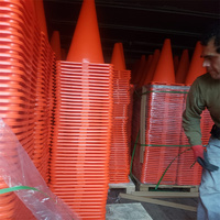 Cônes de signalisation routière en PVC en gros 30/45/70/75/90cm, cônes de sécurité routière flexibles en PVC orange, fournisseur