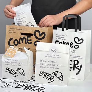 Greaseproof Disposable Customized Logo Size Food Grade Packaging Paper Sandwich <b>Bread</b> Dessrt Baking <b>Bag</b> Without Handle Kraft - Product Image 6