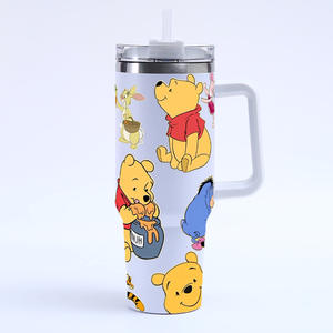 Nouvelle gourde isotherme en acier inoxydable 304 de 40 oz, grande capacité, motif dessin animé mignon, personnalisable, 30/40 oz - Product Image 4