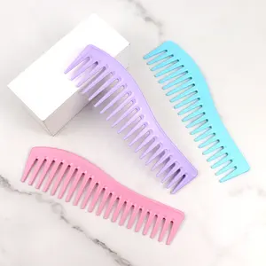 Private Label Woman OEM Scalp Fancy Biodegradable Personalised Logo Bling Wide Tooth Comb for Curly Hair Comb
