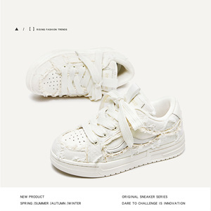 Zapatillas de diseñador casuales y modernas de Guangzhou con plataforma para aumentar la altura, para hombre y mujer, con cordones, forro de malla, para la temporada de invierno. - Product Image 4