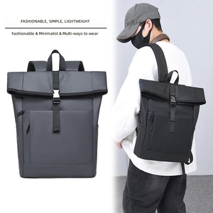 Custom European Casual Roll-top <b>Backpack</b>, Travel Laptop <b>Backpack</b> with a Roll-top Lid for Short Trips. - Product Image 1